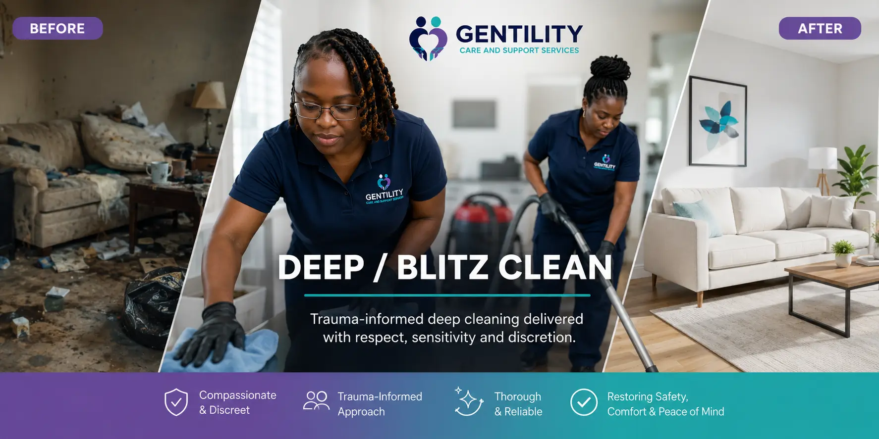 Deep / Blitz Clean by Gentility — before and after deep clean (1 of 3)